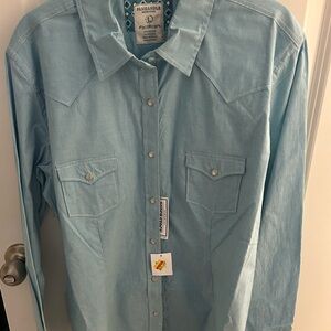 Panhandle Rough Stock Women’s Western Pearl Snap Button Size L